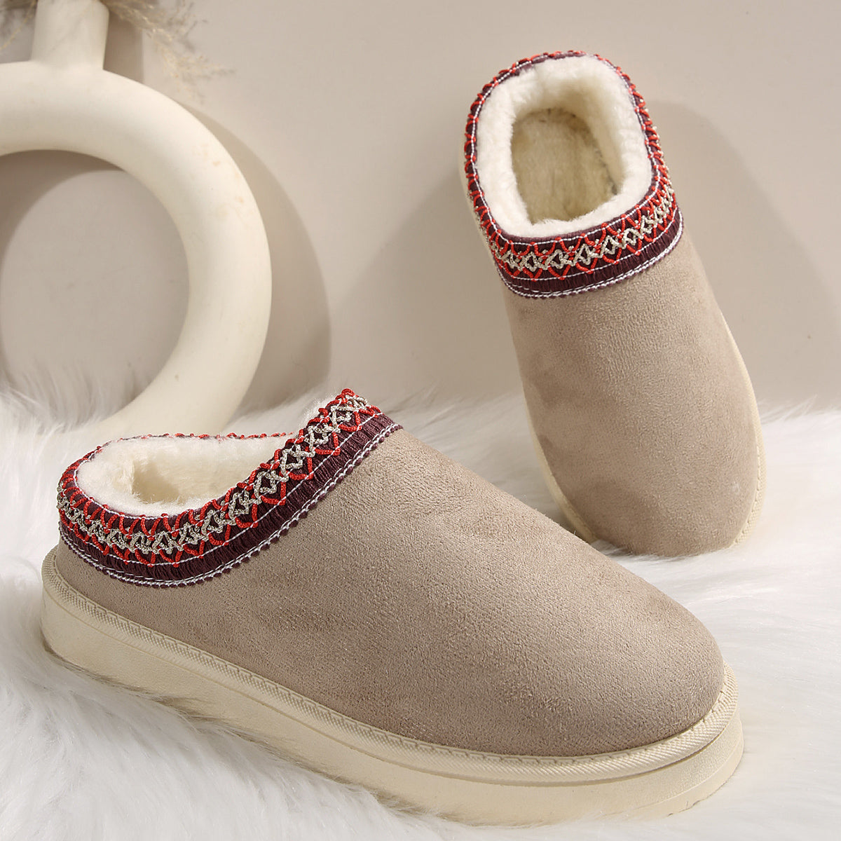 🌸🎉 Trendy Must-Have! Only a Few Left! ✨🥿💫Women's Everyday Fleece Lined Comfortable Thick-soled Non-slip Slippers Shoes