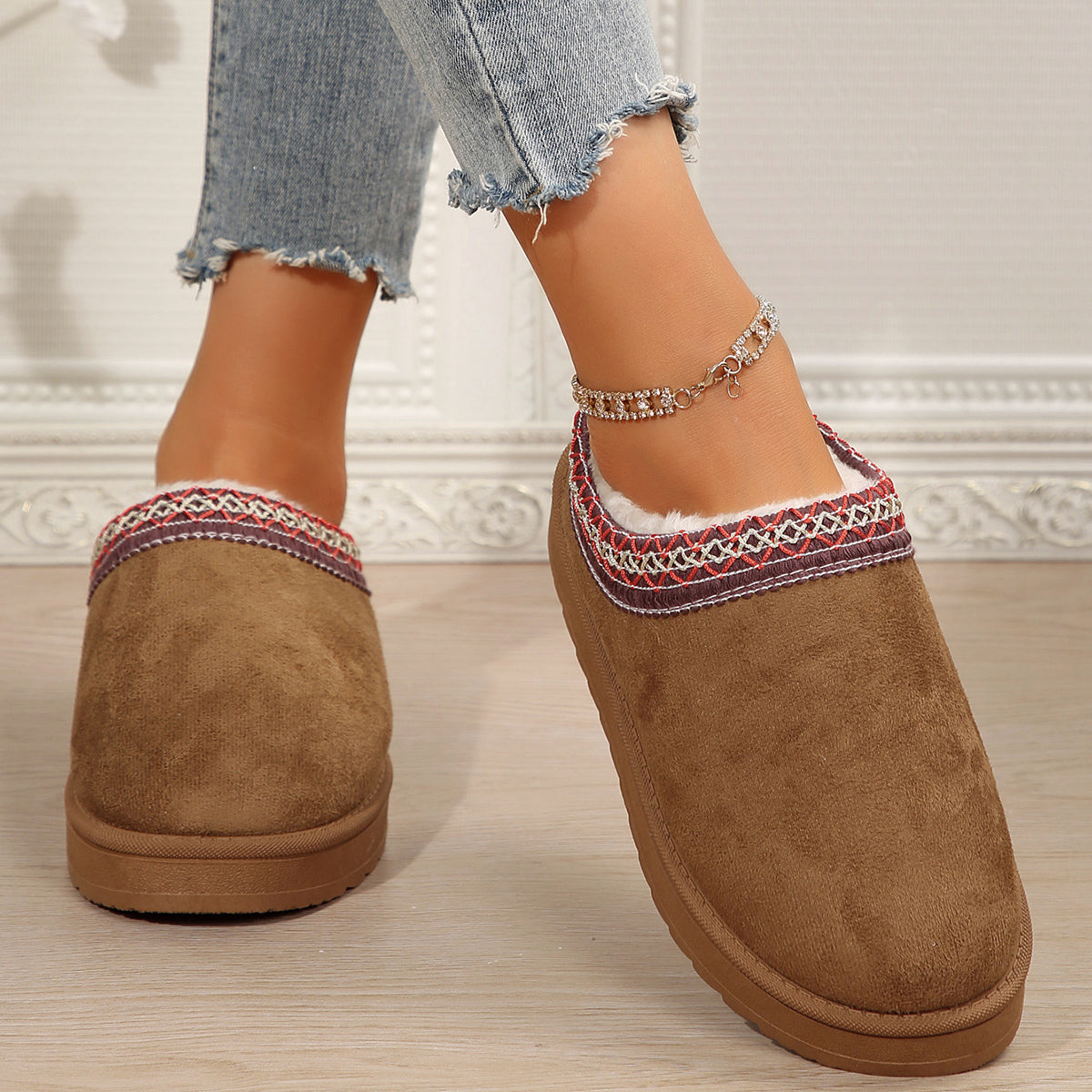 🌸🎉 Trendy Must-Have! Only a Few Left! ✨🥿💫Women's Everyday Fleece Lined Comfortable Thick-soled Non-slip Slippers Shoes