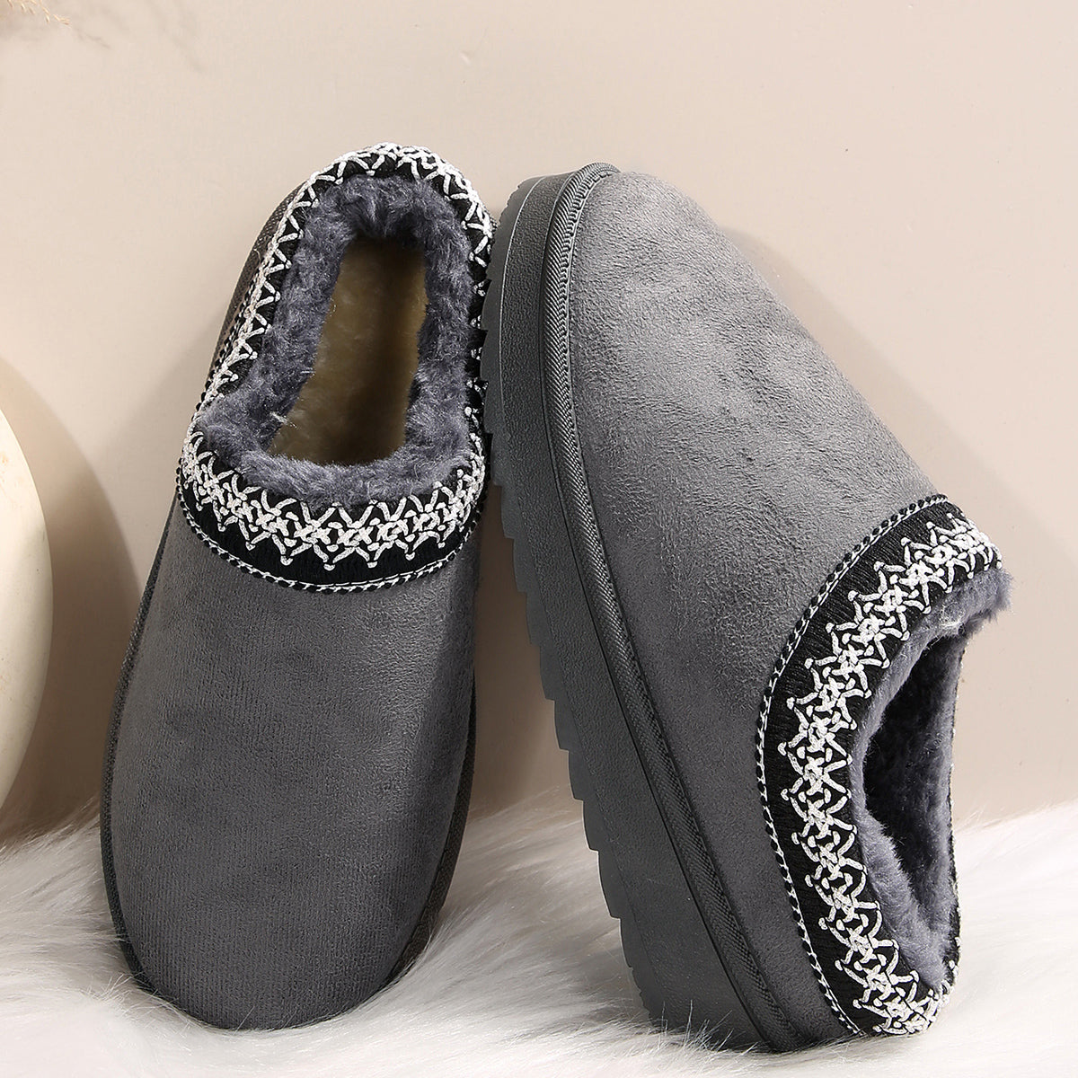 🌸🎉 Trendy Must-Have! Only a Few Left! ✨🥿💫Women's Everyday Fleece Lined Comfortable Thick-soled Non-slip Slippers Shoes