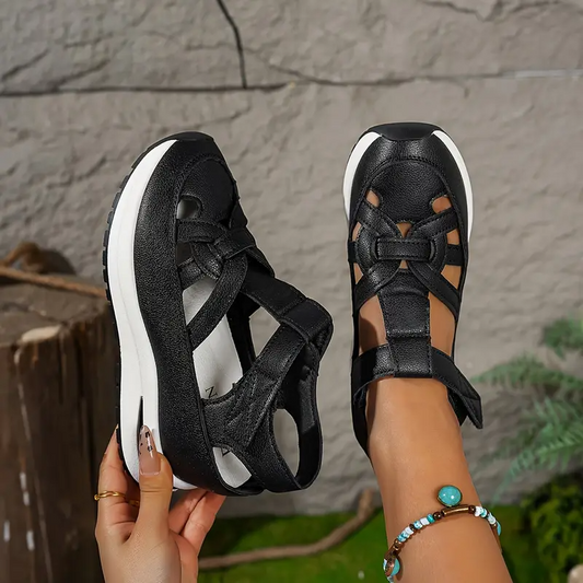 Women’s Soft Adjustable Sandals – Hook & Loop, Comfort Fit for Wide & Narrow Feet