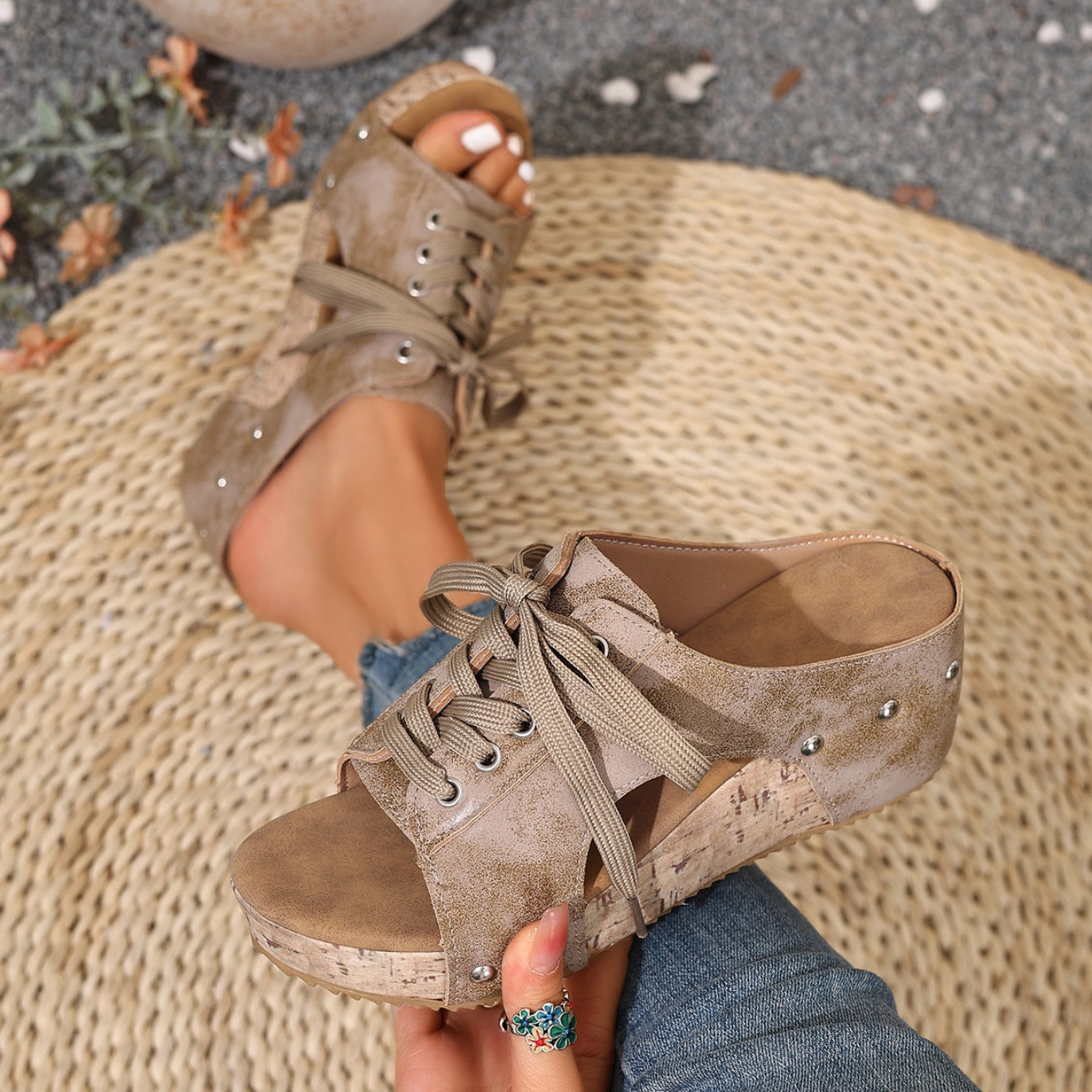 WillowWalk™ Lace-Up Comfort Wedge Sandals – Lightweight Support for Every Step