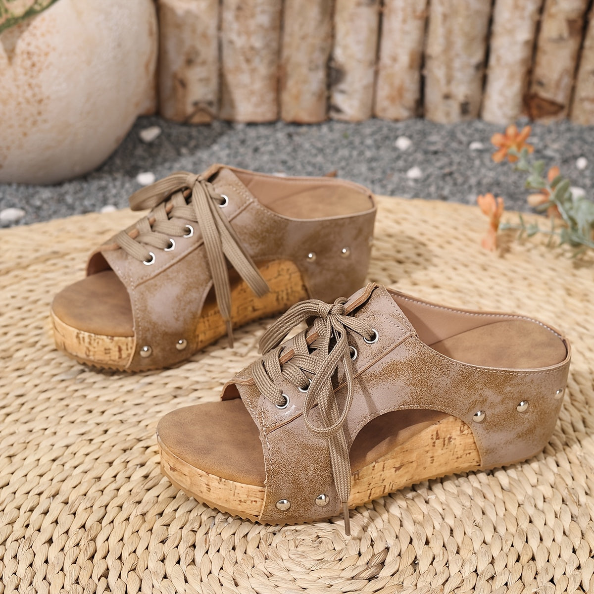 WillowWalk™ Lace-Up Comfort Wedge Sandals – Lightweight Support for Every Step