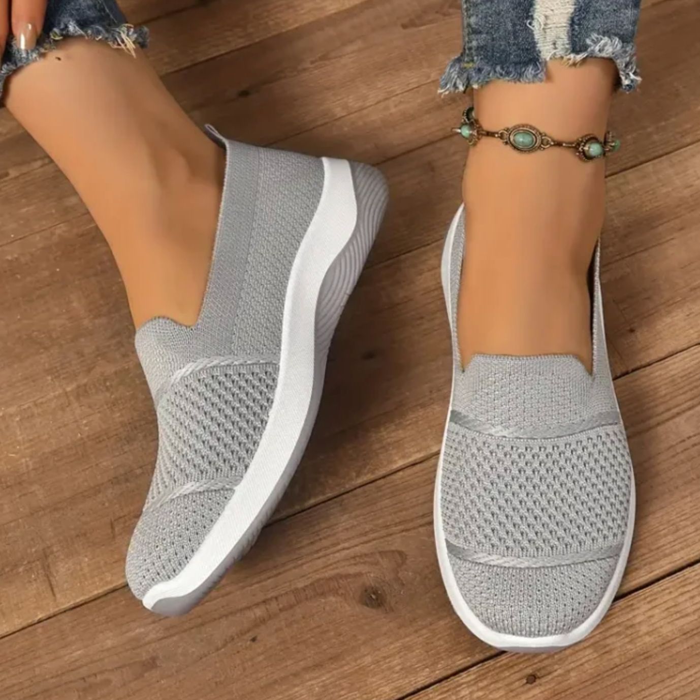 ComfortKnit™ Slip-On Walking Sneakers — Breathable, Lightweight & Orthopedic Support