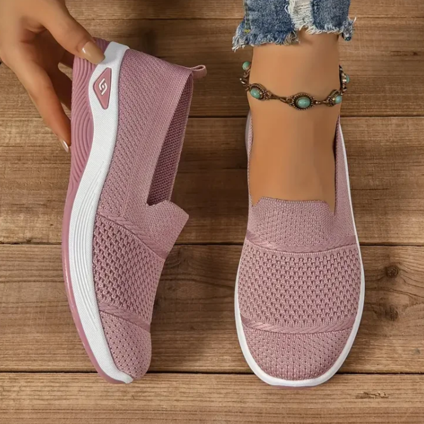 ComfortKnit™ Slip-On Walking Sneakers — Breathable, Lightweight & Orthopedic Support