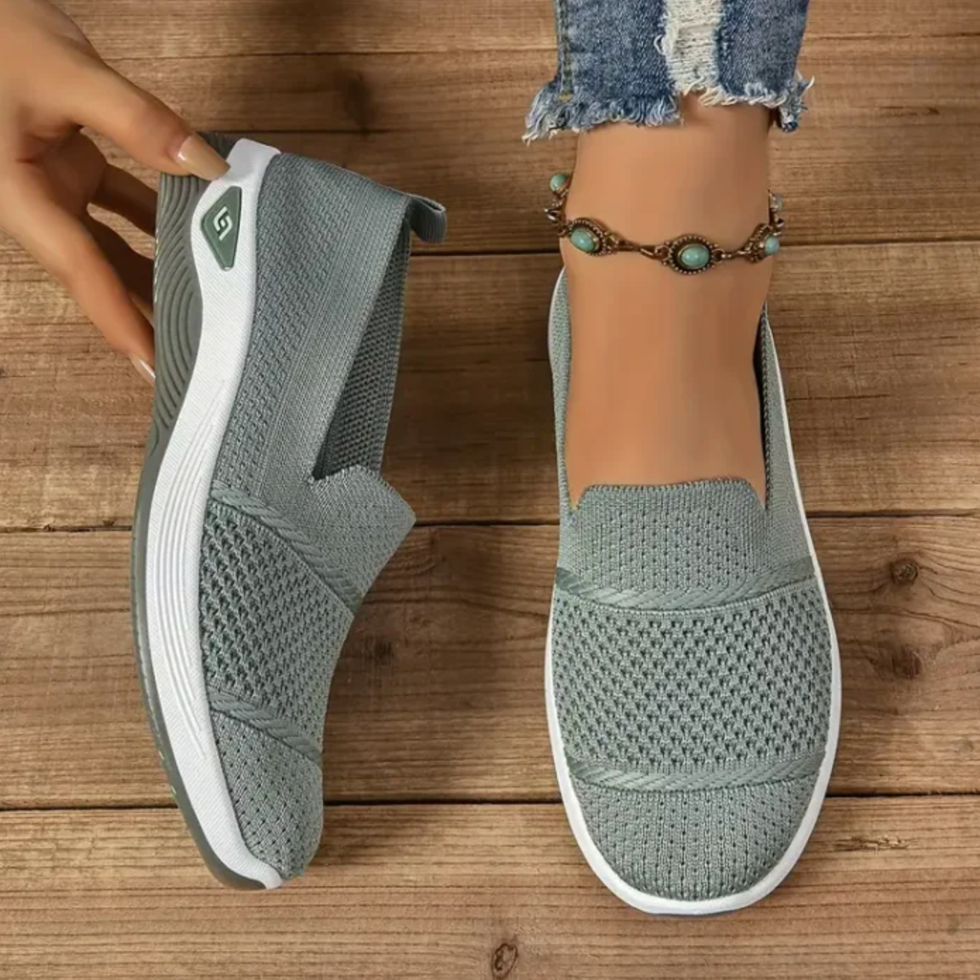 ComfortKnit™ Slip-On Walking Sneakers — Breathable, Lightweight & Orthopedic Support