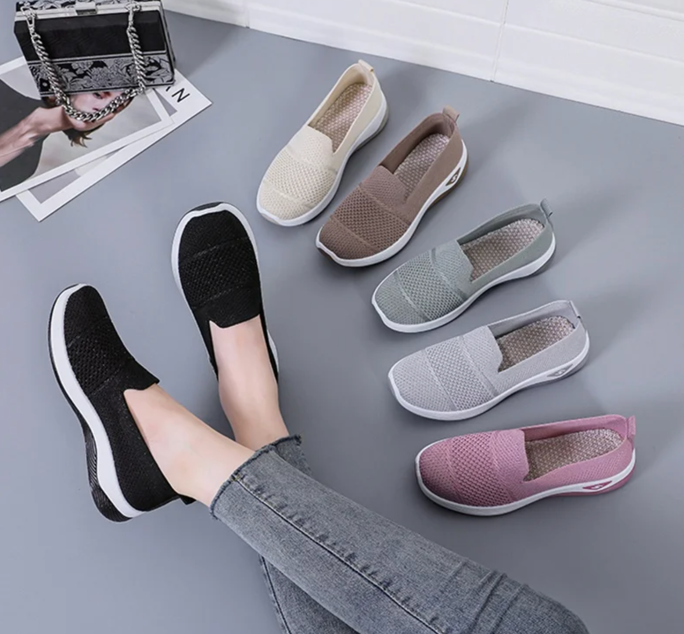 ComfortKnit™ Slip-On Walking Sneakers — Breathable, Lightweight & Orthopedic Support