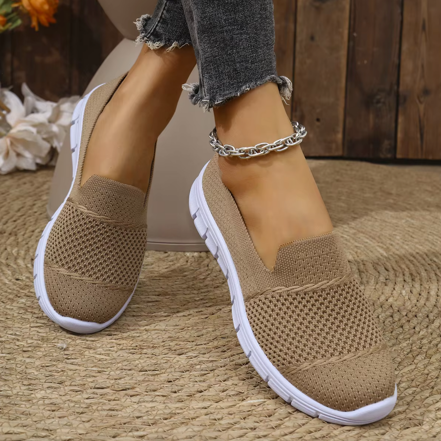 ComfortKnit™ Slip-On Walking Sneakers — Breathable, Lightweight & Orthopedic Support