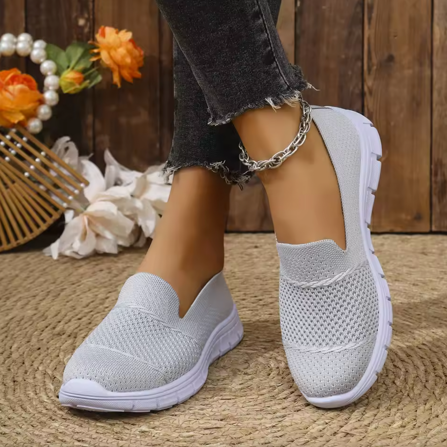 ComfortKnit™ Slip-On Walking Sneakers — Breathable, Lightweight & Orthopedic Support