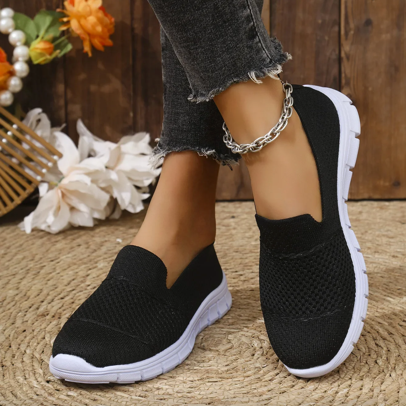 ComfortKnit™ Slip-On Walking Sneakers — Breathable, Lightweight & Orthopedic Support