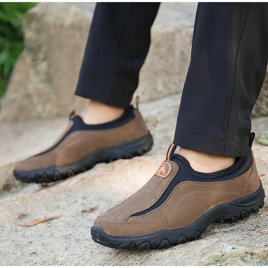 (⏰Limited Time Sale 50% OFF) Men's Outdoor Orthopedic Arch Support Wide Toe Slip-On Hiking Shoes Lightweight Comfortable Waterproof Anti-Slip Sneakers