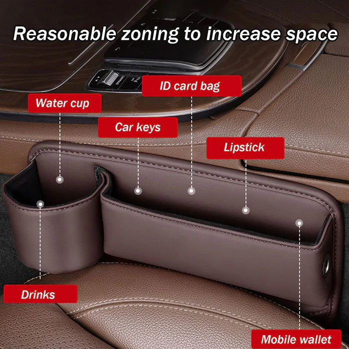 🔥HOT SALE 45% OFF 💖Car Leather Cup Holder Gap Filler Organizer Bag [Universal Fitment]