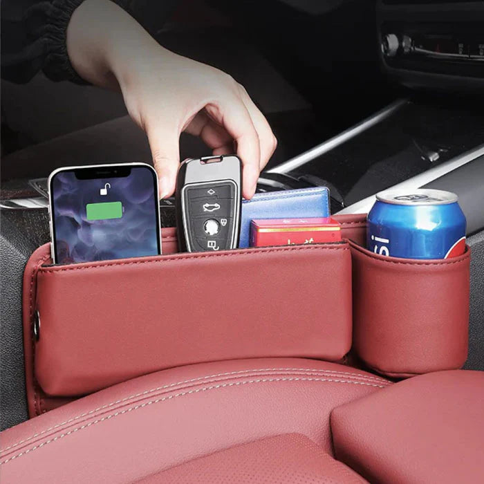 🔥HOT SALE 45% OFF 💖Car Leather Cup Holder Gap Filler Organizer Bag [Universal Fitment]