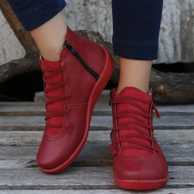 🔥49% Off Today🔥 Women's Vintage Leather Arch Support Ankle Boots